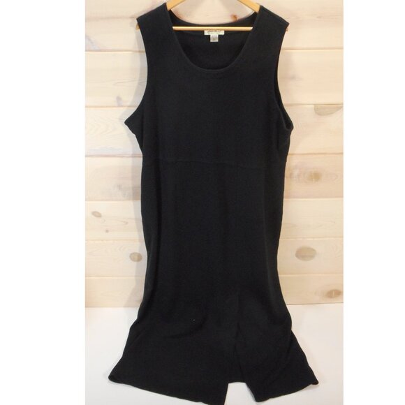 Eddie Bauer Women XXL Tall Plus Size Sleeveless Dress 100% Cotton Black - Picture 1 of 7